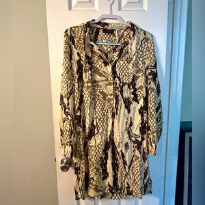 Hale Bob Snake Skin Silk Tunic Dress Sz M